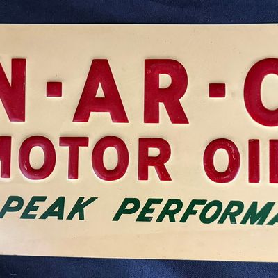 Sale Photo Thumbnail #179: EN-AR-CO Motor Oil For Peak Performance Embossed SST Sign
