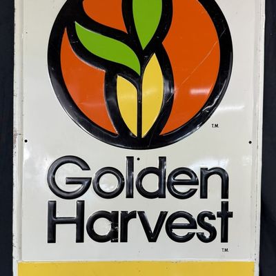 Sale Photo Thumbnail #371: Golden Harvest SST Tin Embossed Farm Corn Advertising Sign