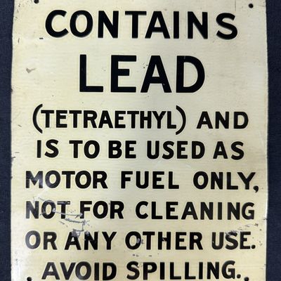 Sale Photo Thumbnail #226: Contains Lead SST Painted Metal Pump Service Station Sign