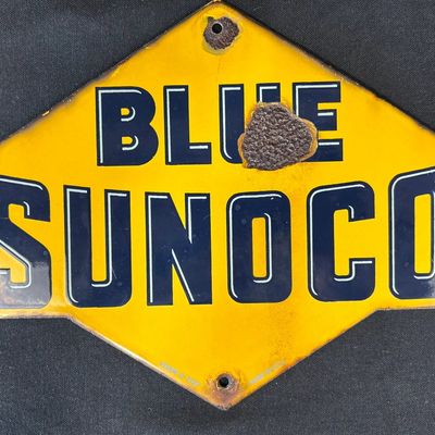 Sale Photo Thumbnail #24: Blue Sunoco Porcelain Advertising Gas Pump Plate