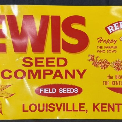 Sale Photo Thumbnail #317: Lewis Seed Red Bird Louisville Kentucky SST Tin Metal Sign