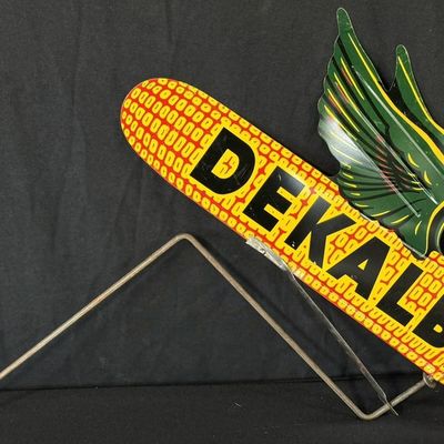 Sale Photo Thumbnail #330: Original Dekalb Seed Winged Corn Cob Weathervane Tin Sign