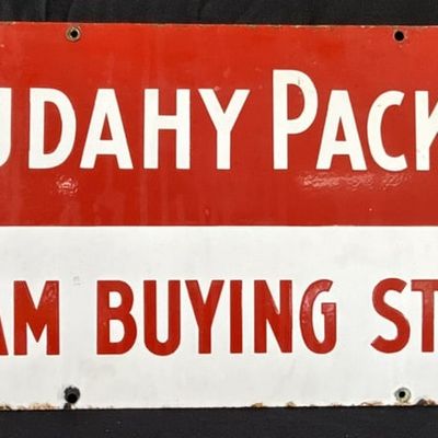 Sale Photo Thumbnail #500: The Cudahy Packing Cream Buying Station SSP Dairy Farm Sign