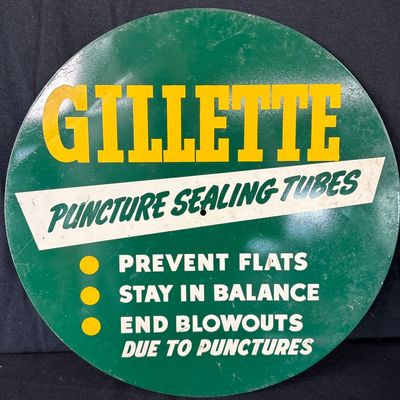 Sale Photo Thumbnail #95: Gillette & Fisk Tires Puncture Sealing Tube DST Metal Sign