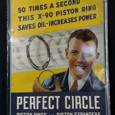 Sale Photo Thumbnail #289: Perfect Circle Piston Rings & Expanders SST Tin Sign