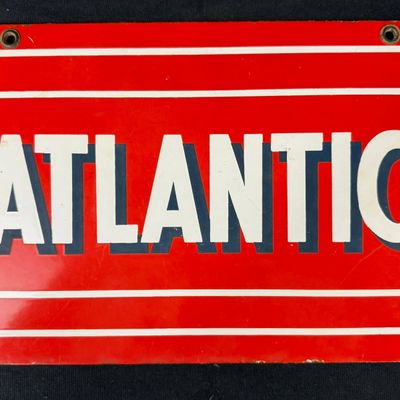 Sale Photo Thumbnail #240: Atlantic SSP Porcelain Gas Pump Advertising Sign