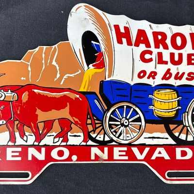 Sale Photo Thumbnail #109: Harold's Club or Bust Reno Nevada SST License Plate Topper