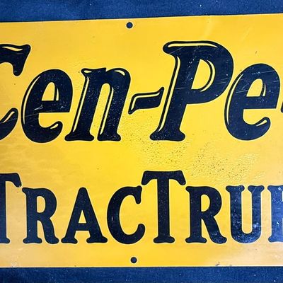 Sale Photo Thumbnail #180: Cen-Pe-Co Trac Truk SST Oil Barrel Tin Service Station Sign