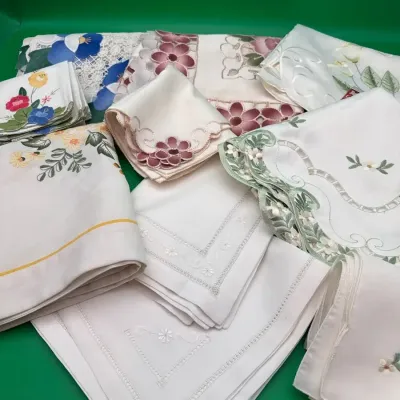 Embroidered White/Ivory/cream Tablecloths, Napkins And Placemats