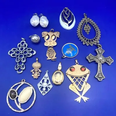 Sara Coventry Pendants Mixed Tone FROG DOG CROSS