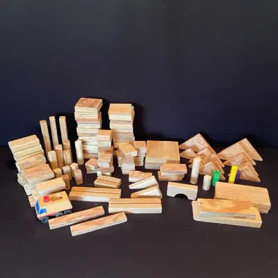 Wooden Building Blocks & Wooden Vehicles MYSTERY LOT