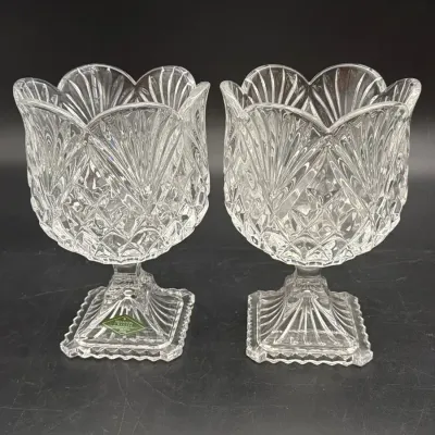 Pair of Shannon of Ireland 24% Lead Crystal Tulip Vases