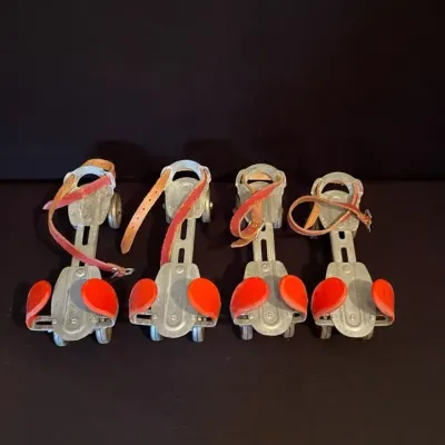 2-Pairs Of Vintage Chicago Rollerskates.  Patent No. 1,910,193.