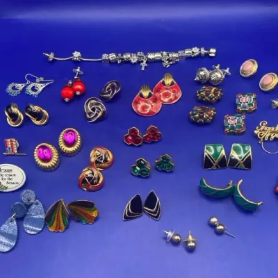 Vintage Costume Earrings In Variety Of Colors