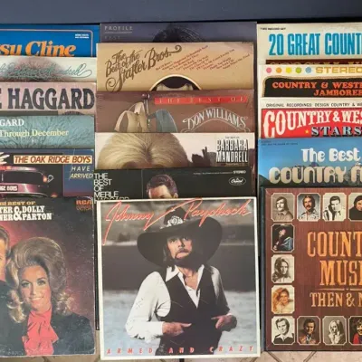 Collection Of Vintage Country Long Playing Vinyl Records