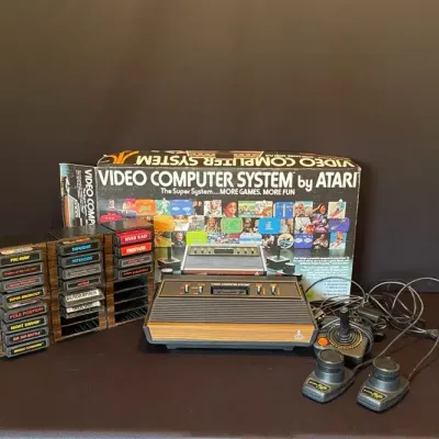 1970s Atari 2600 Video Computer System With Box & 18 Game Cartridges