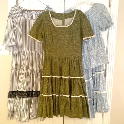 3 Vintage Handmade Square dance Dresses Measurements Included Under The Description