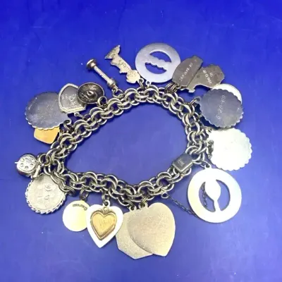 Sterling Silver Charm Bracelet Some Charms Are Sterling, 1 Charm 10k