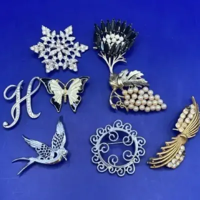 Vintage Brooches Butterfly Bird Snowflake H