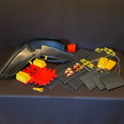 1970s Mattel Chopcycles Hairy Hurdle Race Set (Incomplete Set) & 4 Hot Wheels Sizzlers Cars