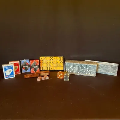 Vintage Domino Sets, Play Cards & Dice