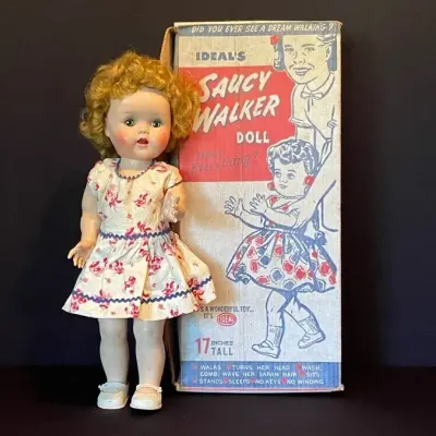 1950s Ideal "Saucy Walker" Hard Plastic Doll With Original Box