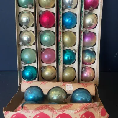Shiny Brite / Coby Glass Christmas Tree Ornaments