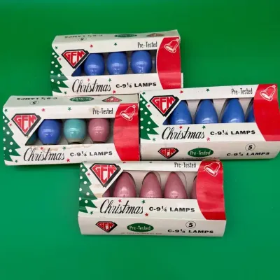 20 Vintage Christmas Gem C-9 1/4 Light Bulbs Or Lamps
