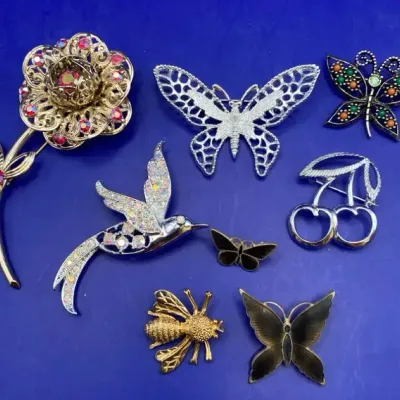 Vintage Brooches Some Sara Coventry Butterfly Bird Flower
