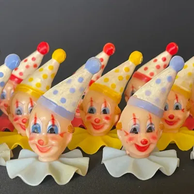 Retro 1970s Clown/Circus Cake Toppers