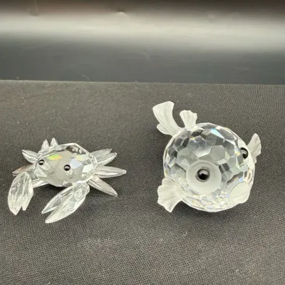 Swarovski Crystal Puffer Fish And Crab