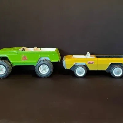 1970s Tonka Stump Jumper Jeepster & 1960s Buddy L Pressed Steel Toy Truck
