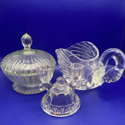 Vintage Crystal Swan Planter Or Trinket Holder, Vintage Glass, Crochet Pattern, Candle Holder, And V