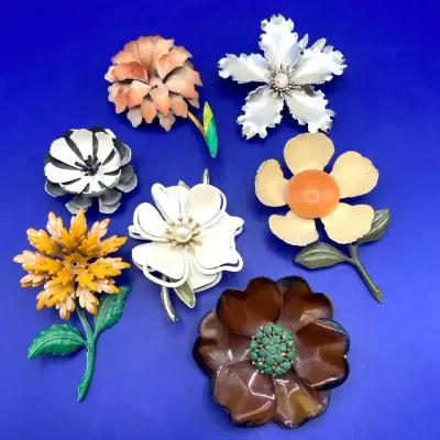 Mid-Century Flower Brooches SEE PHOTOS
