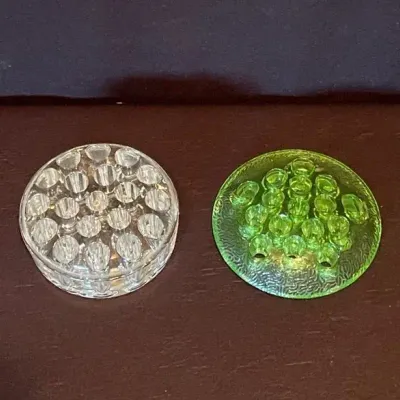 Vintage Glass Flower Frogs, Set Of Two