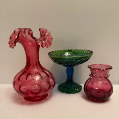 Vintage Colored Glass Vessels