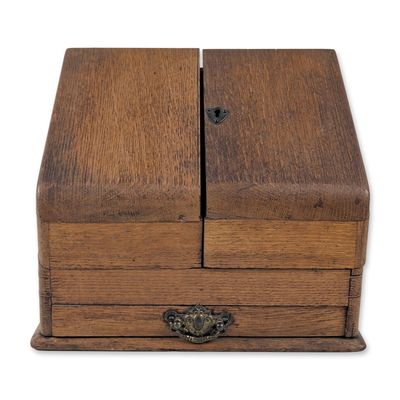 English Victorian Oak Stationery Cabinet