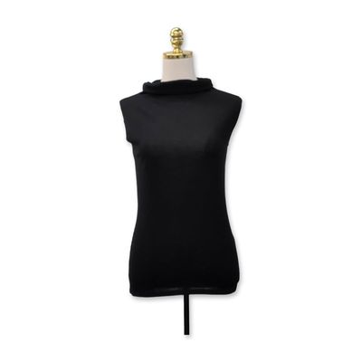 Les Copains Italian Black Wool Sleeveless Top