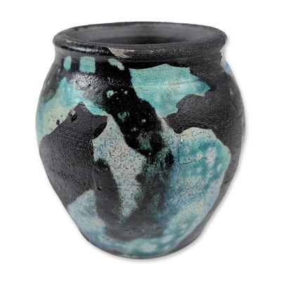 Studio Pottery Stoneware Fat Lava Vase