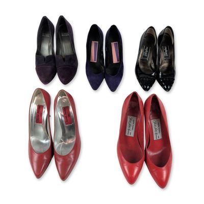 Group of Five Designer Vintage Pumps includes Stuart Weitzman, Charles Jourdan, Sacha London