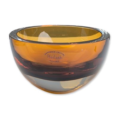 Badash Polish Handmade Crystal Sommerso Amber Bowl