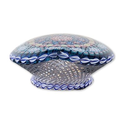 Saint-Louis France Crystal Millefiori Limited Edition Paperweight, Basket of Flowers