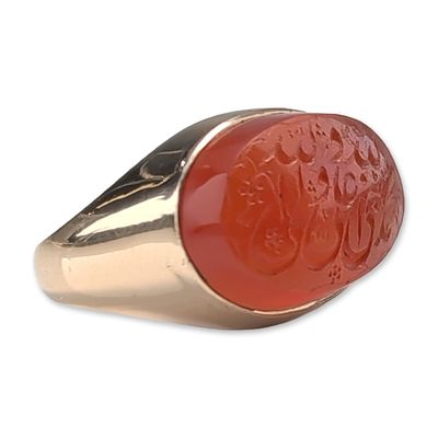 18K Gold Islamic Carnelian Signet Ring
