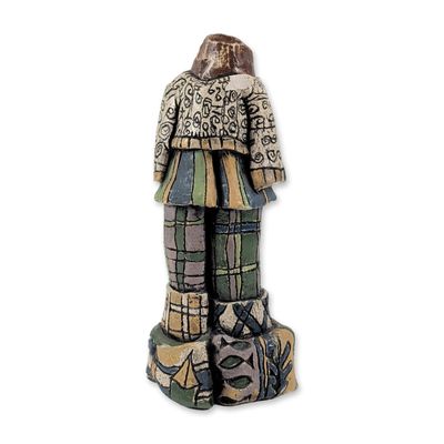 Contemporary Hand-Painted Ceramic Figurative Sculpture