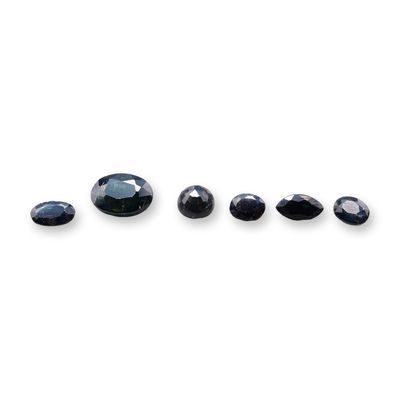 6pc Loose Faceted Deep Blue Sapphires