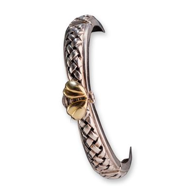Saint by Sarah Jane Sterling Silver and 18K Gold Woven Bangle Bracelet