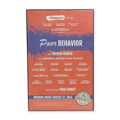 Primary Stages Poor Behavior Opening Night Poster