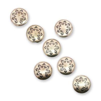 7pc Southwestern Sterling Silver Button Covers