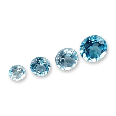 4pc Round Blue Topaz Gemstones