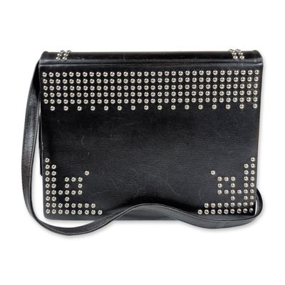 Paloma Picasso Italian Studded Leather Shoulder Bag